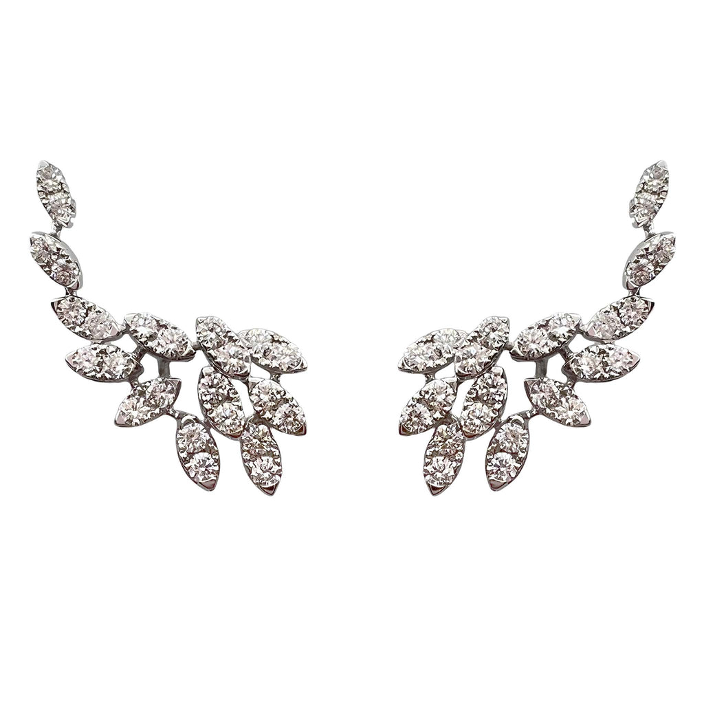 Hedera Diamond Earrings in 18K Gold - Kura Jewellery