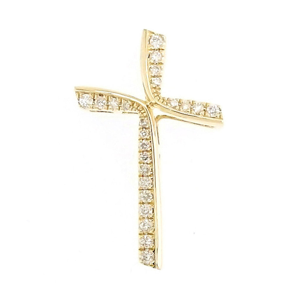 Infinity Cross Diamonds Pendant in 18K Gold - Kura Jewellery