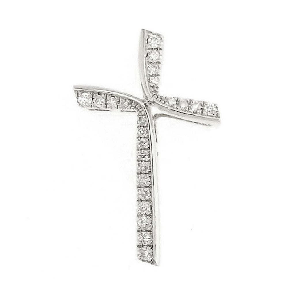 Infinity Cross Diamonds Pendant in 18K Gold - Kura Jewellery