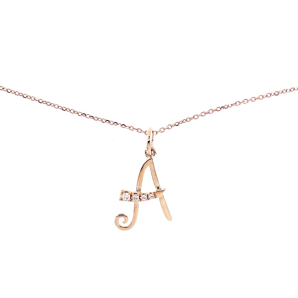 Juliet Alphabet Diamonds Necklace "A to Z" in 18K Gold - Kura Jewellery