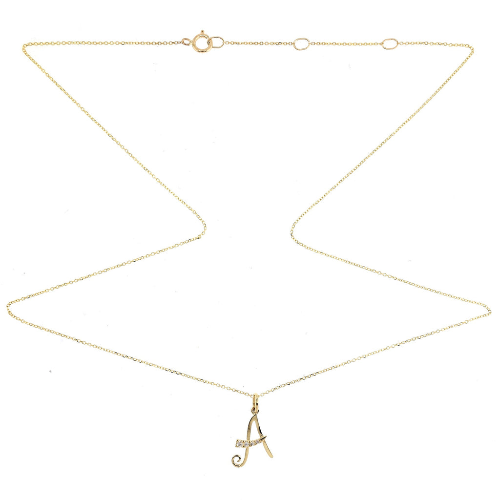 Juliet Alphabet Diamonds Necklace "A to Z" in 18K Gold - Kura Jewellery