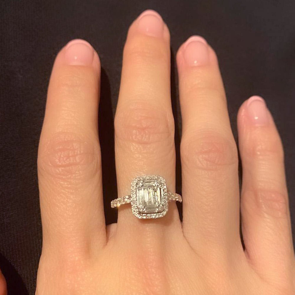 Katrina Baguette Diamonds Ring in 18K White Gold - Kura Jewellery