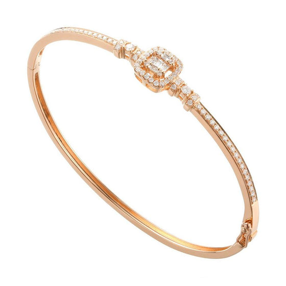 Kimmie Bangle with Diamonds in 18K Rose Gold - Kura Jewellery