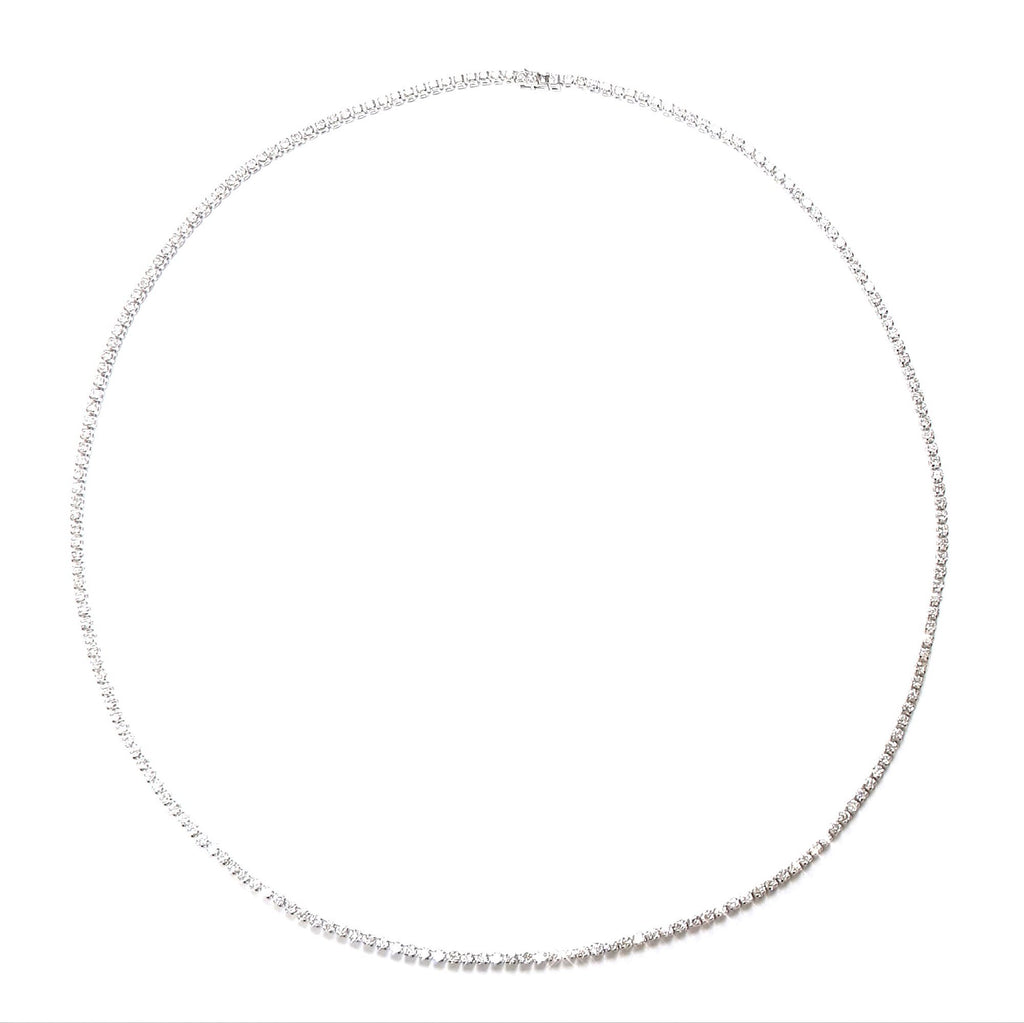 Knightbridge 2.00 mm Full Diamond Tennis Necklace set in 18Karat White Gold - Kura Jewellery