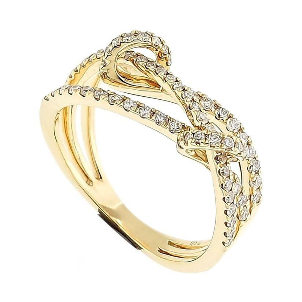 Knot Pavé Diamonds Infinity Ring in 18K Yellow Gold - Kura Jewellery