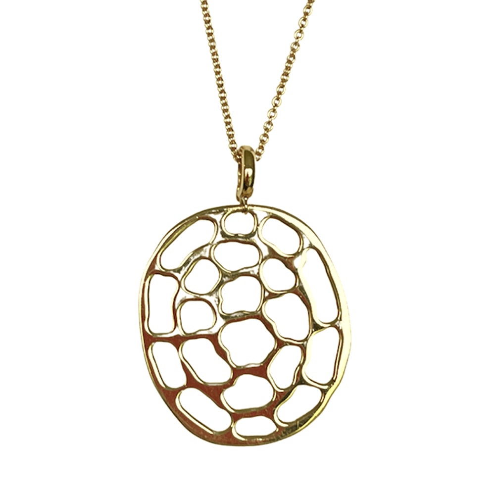 Kura Medium Logo on Thin Chain Necklace in 18 Karat Gold - Kura Jewellery