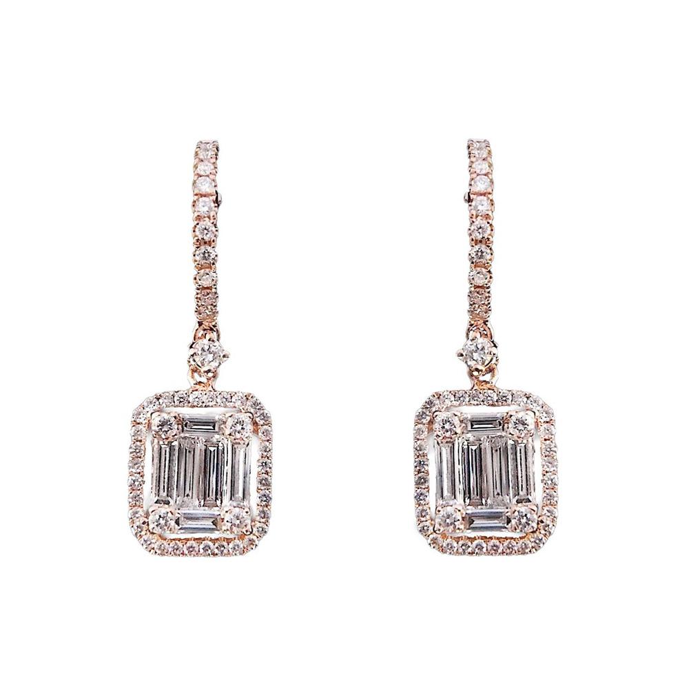 Earrings | Diamond Baguette Drop Earrings | Certified Jewellery Online –  YESSAYAN.com