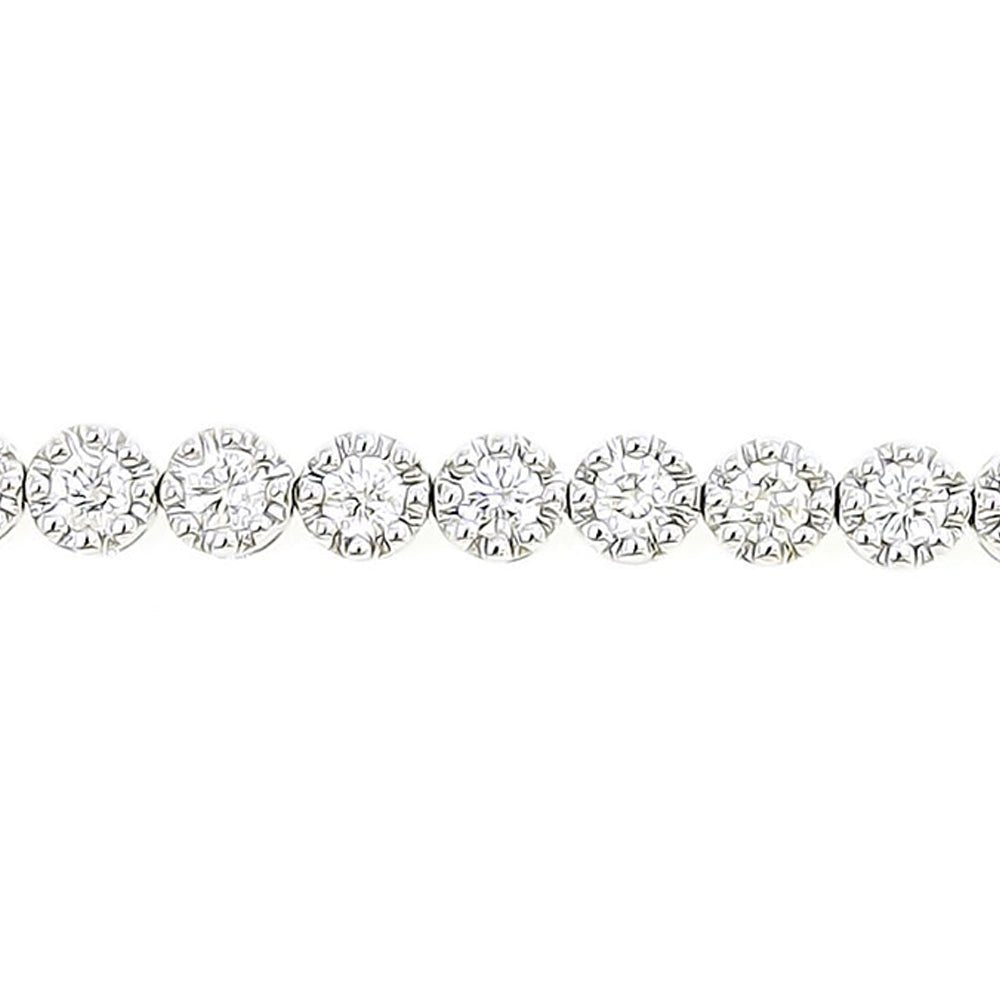Manhattan Illusion Setting Diamond Tennis Bracelet in 18K White Gold - Kura Jewellery