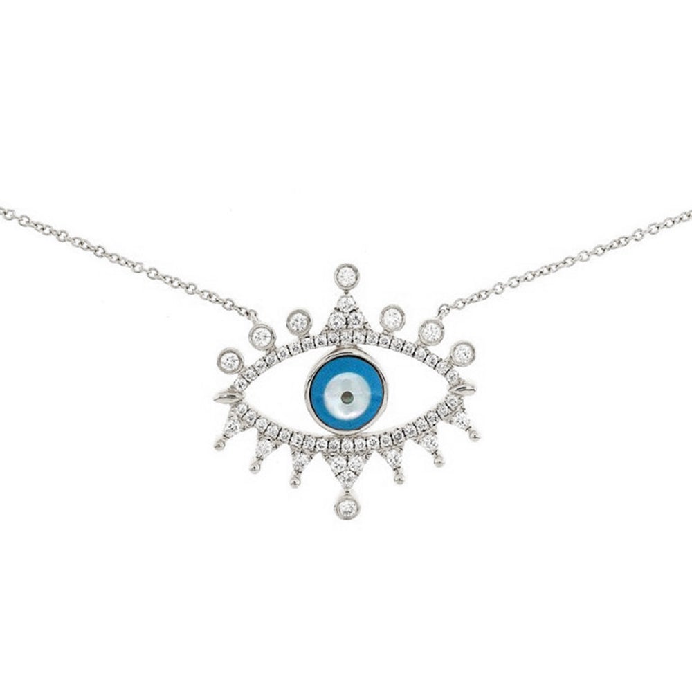 Shop Marrakesh Evil Eye Necklace with Mother of Pearl Centre and