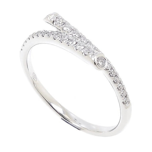 Mata End Bezel Diamonds Stackable Ring in 18K Gold - Kura Jewellery