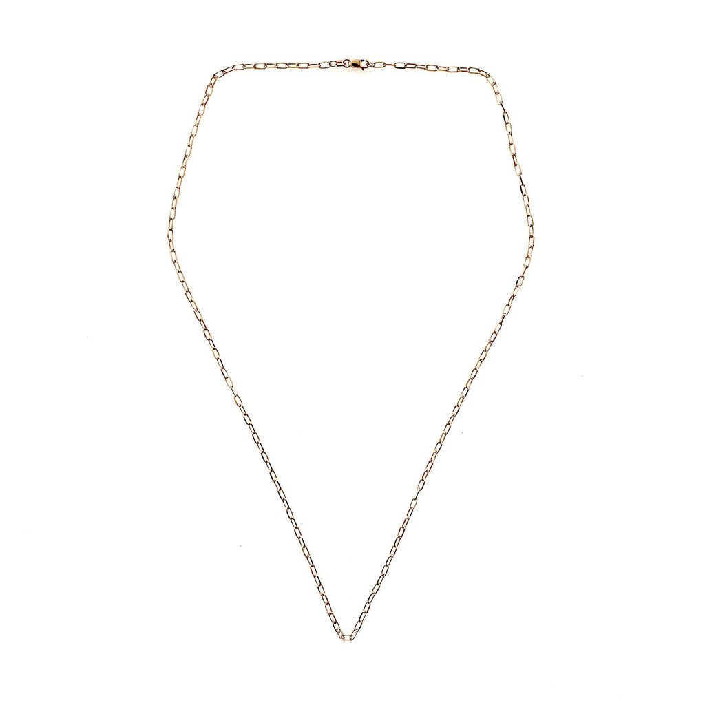 Mini Paper Clip Chain in 18K Rose Gold - Kura Jewellery