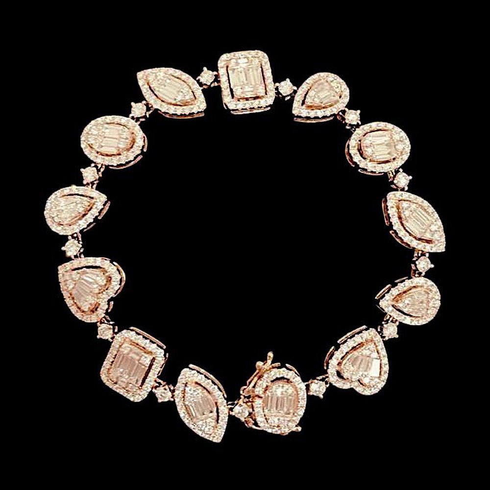 Monte Carlo Fancy Shape Diamond Bracelet in 18K Rose Gold - Kura Jewellery