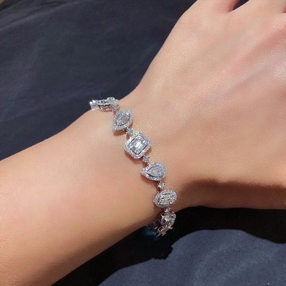 Monte Carlo Fancy Shape Diamond Bracelet in 18K White Gold - Kura Jewellery