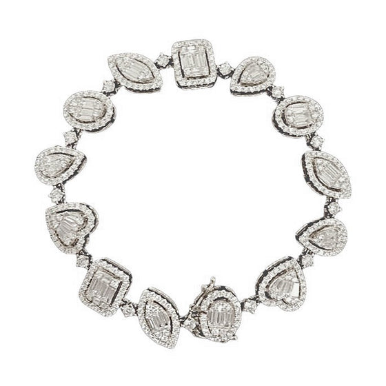 Monte Carlo Fancy Shape Diamond Bracelet in 18K White Gold - Kura Jewellery