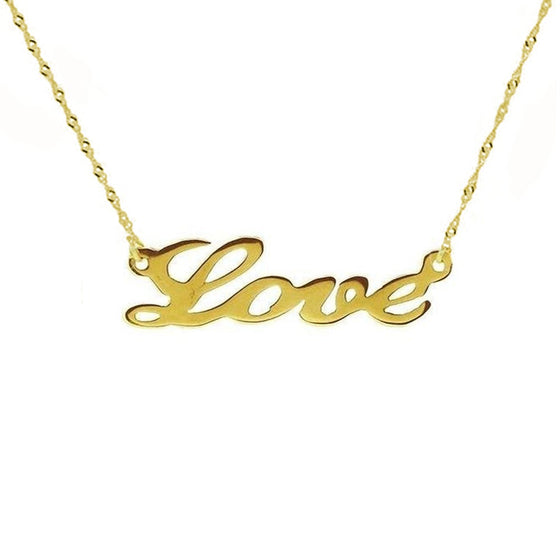 Name Necklace Double Thickness in 14K Gold - Kura Jewellery