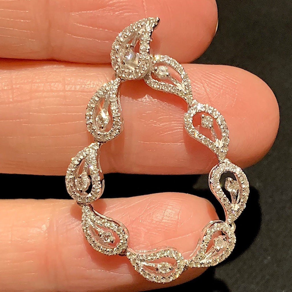 Paisley Diamond Earrings- dual function in 18K White Gold (pre-order)