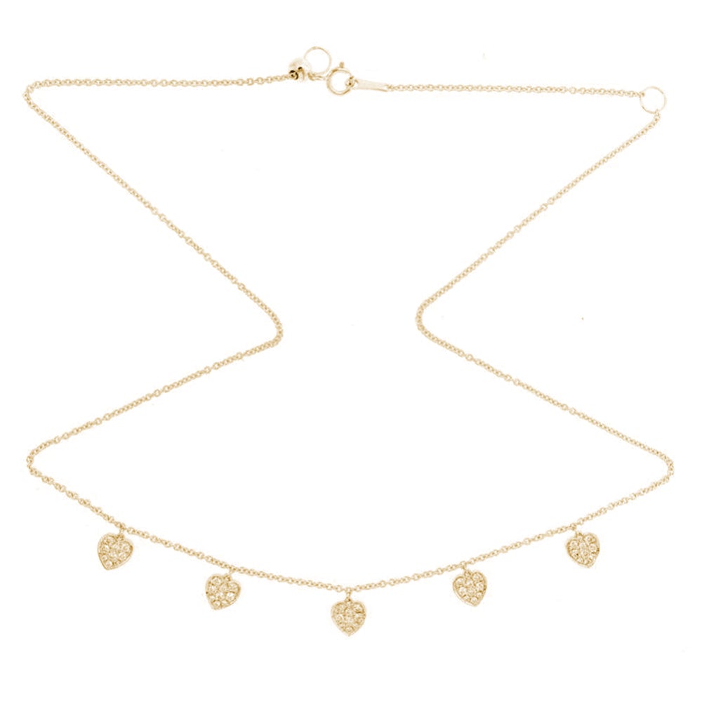 Pavé Diamond Heart Necklace in 18k Gold - Kura Jewellery