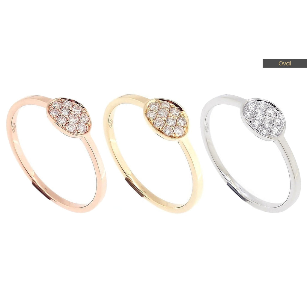 Peppa Shapes Diamond Stackable Ring in 18K Gold - Kura Jewellery