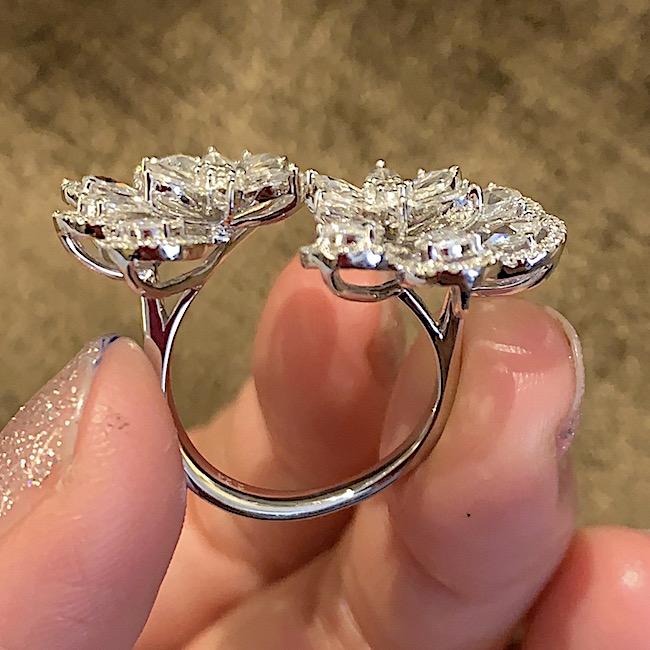Rika Rose Cut Diamonds Ring in 18K White Gold - Kura Jewellery