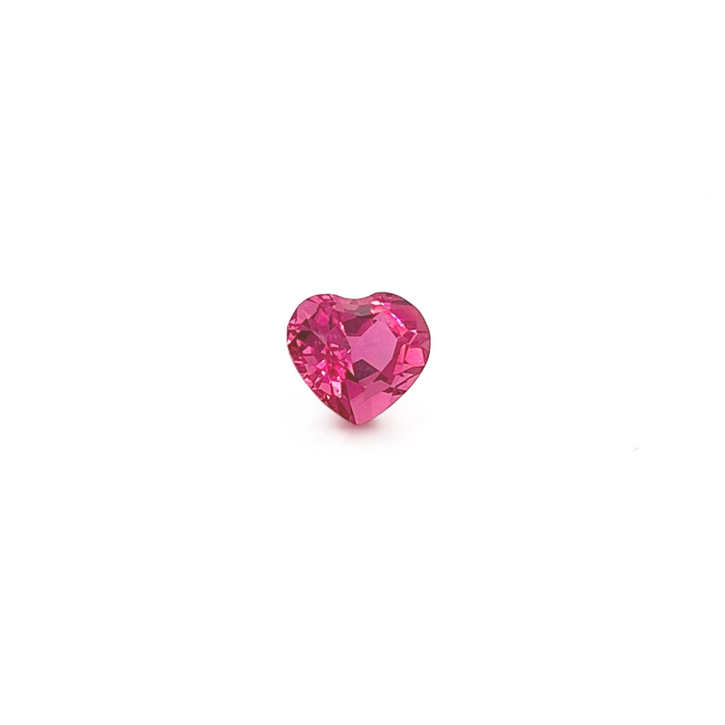 Rubellite Heart Shape Diamond Halo Setting Ring in 18K Solid Gold - Kura Jewellery