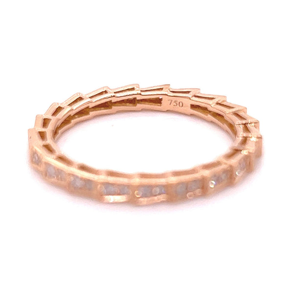 Serpentine Diamonds Eternity Stackable Ring in 18K Gold - Kura Jewellery