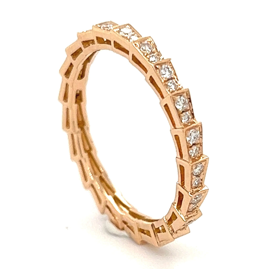 Serpentine Diamonds Eternity Stackable Ring in 18K Gold - Kura Jewellery