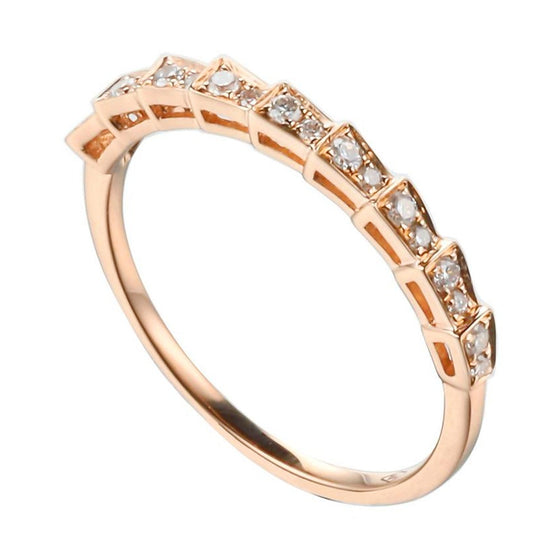 Serpentine Diamonds Half Eternity Stackable Ring in 18K Gold - Kura Jewellery