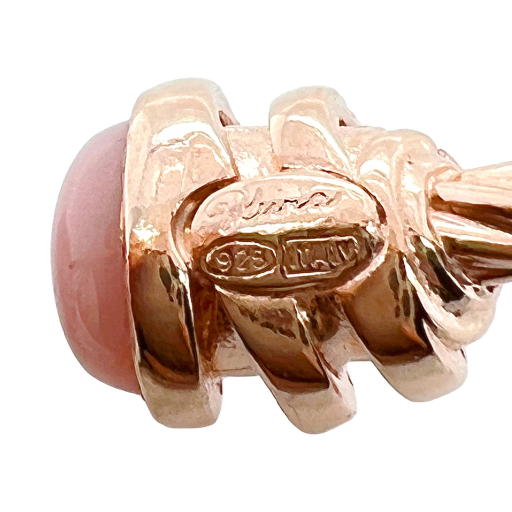 Sofia Rose Quartz Cuff Bangle in 18K Rose Gold plating on 925 Sterling Silver - Kura Jewellery