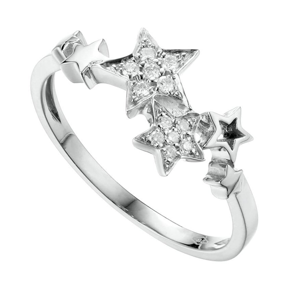 Star Ring with Diamonds in 18K Gold - Kura Jewellery