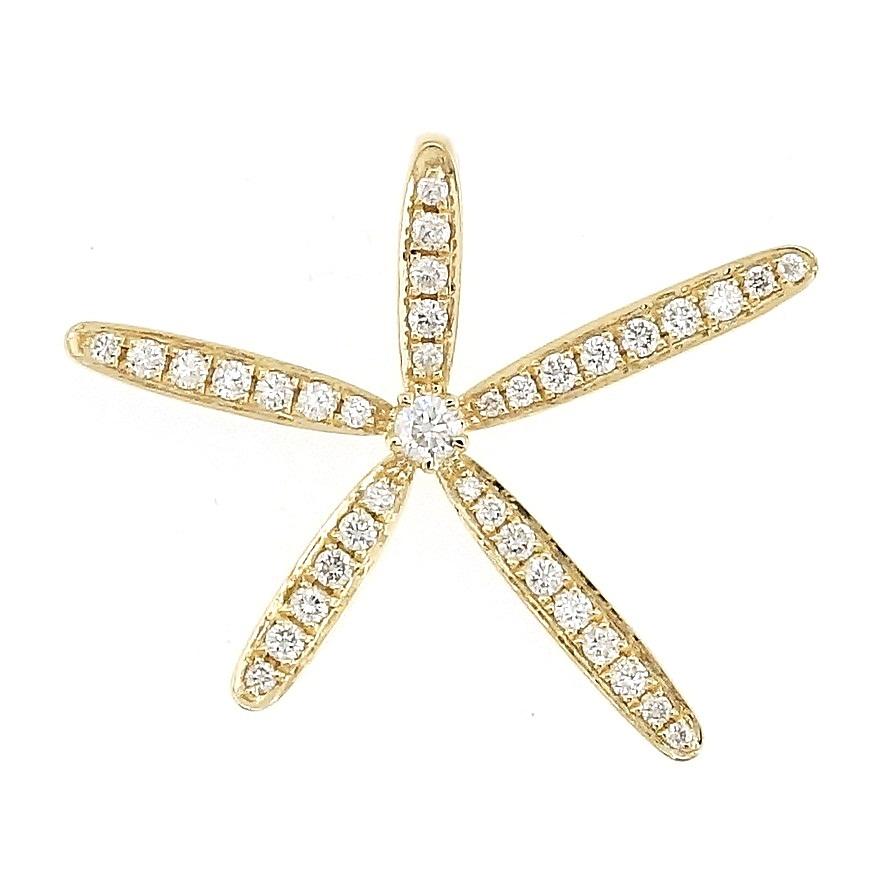 Starfish Pendant with Diamonds - Kura Jewellery