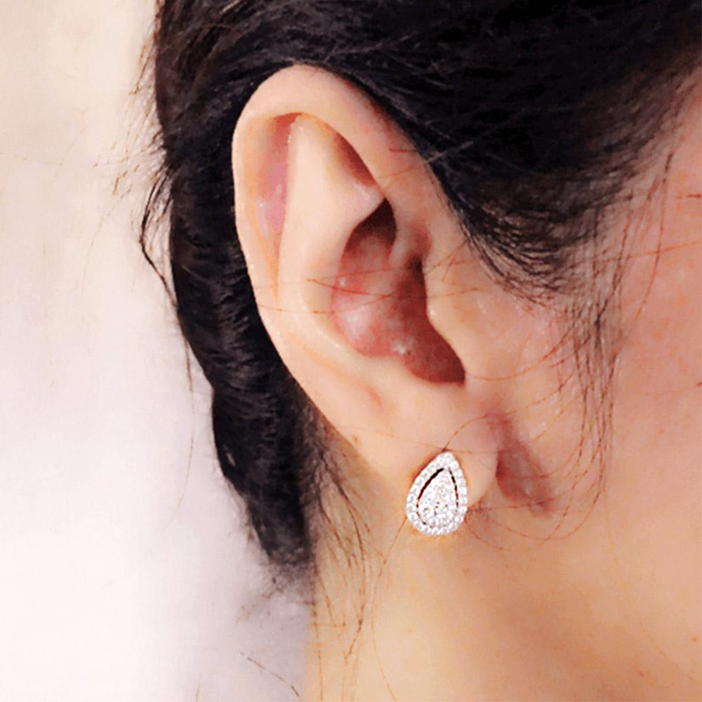 Buy ZENEME Gold-Plated Brass American Diamond Studded White Stud Earrings  for Women & Girls Online at Best Prices in India - JioMart.