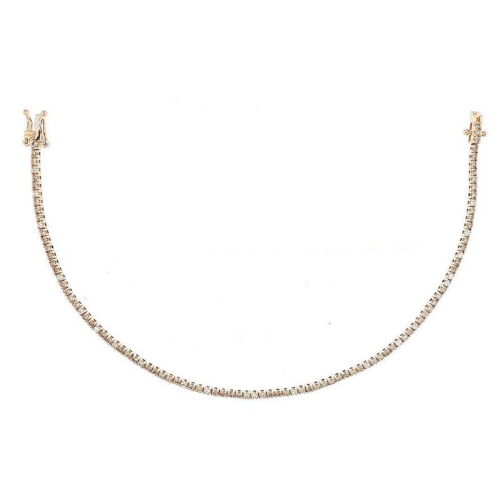 14k Gold 1mm Tennis Chain Shop Champagne Diamond Tennis