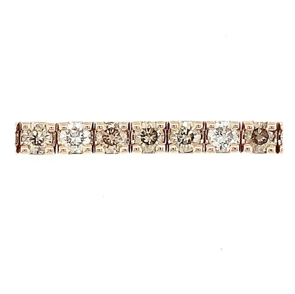 Tennis Bracelet Champagne Diamonds 3mm in 18K Rose Gold - Kura Jewellery