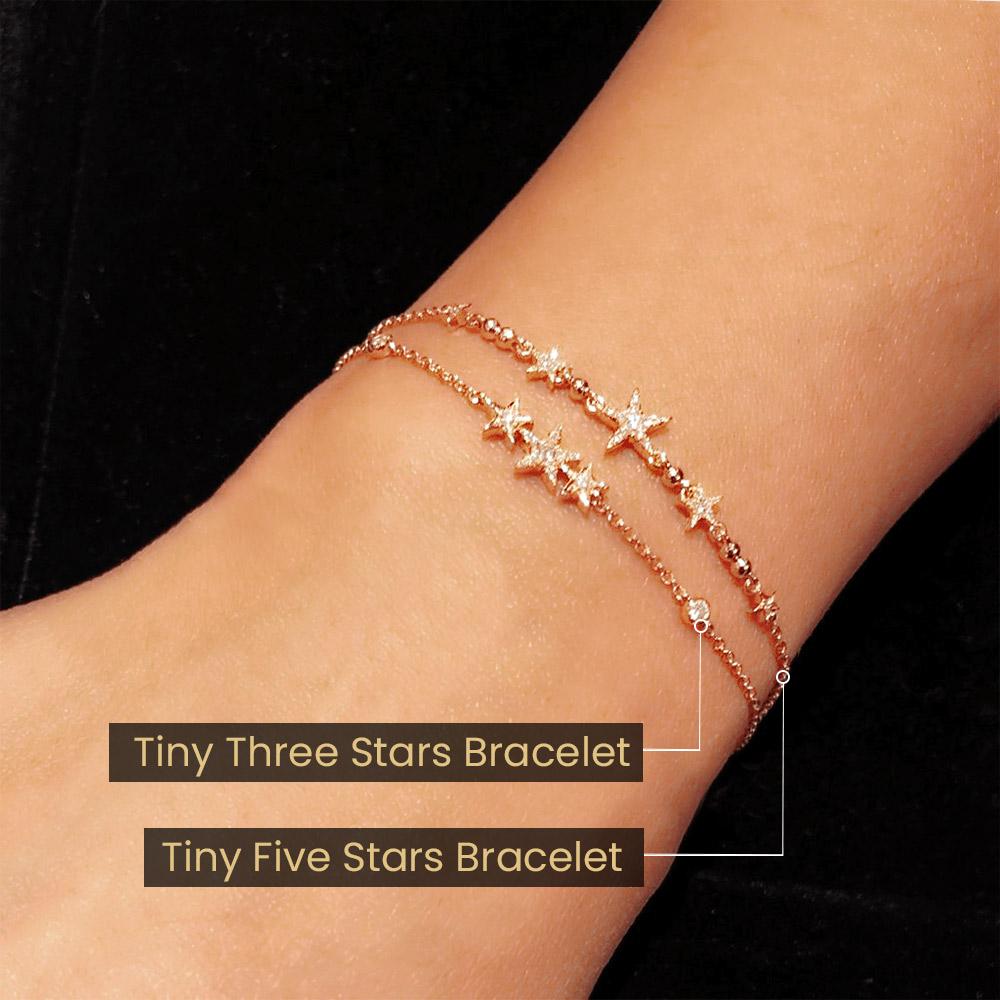 Tiny Five Stars Bracelet in 18K Gold - Kura Jewellery