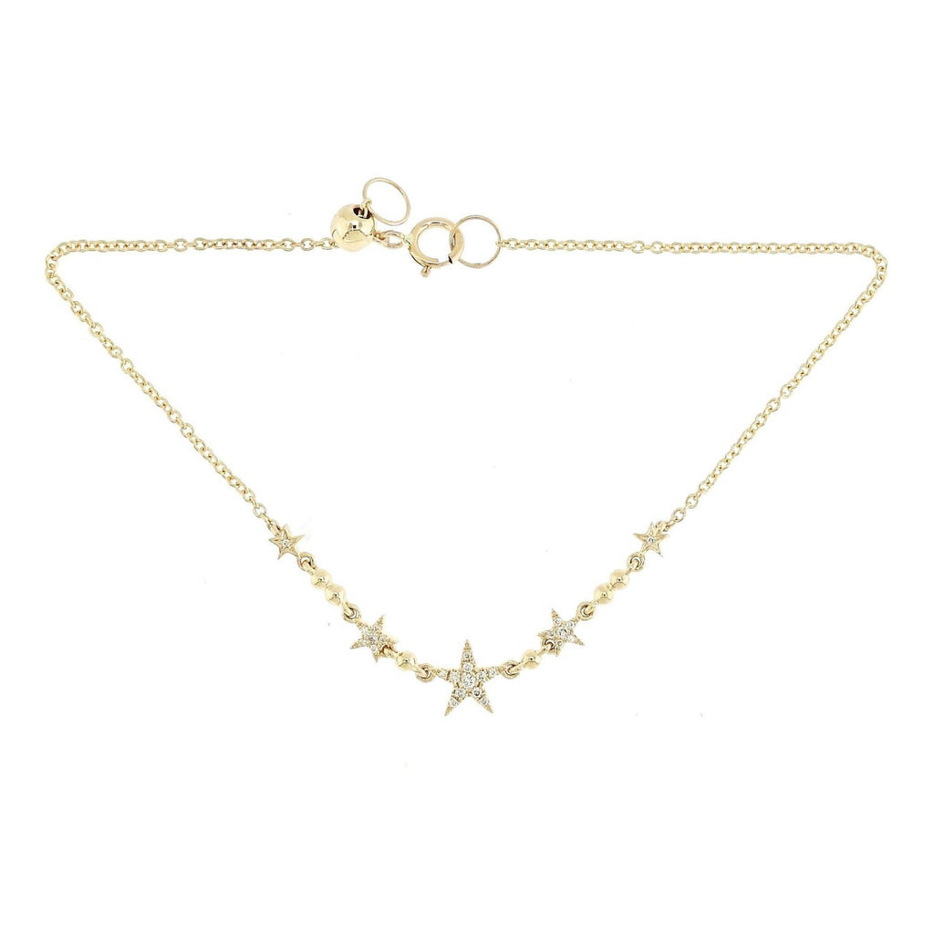 Tiny Five Stars Bracelet in 18K Gold - Kura Jewellery