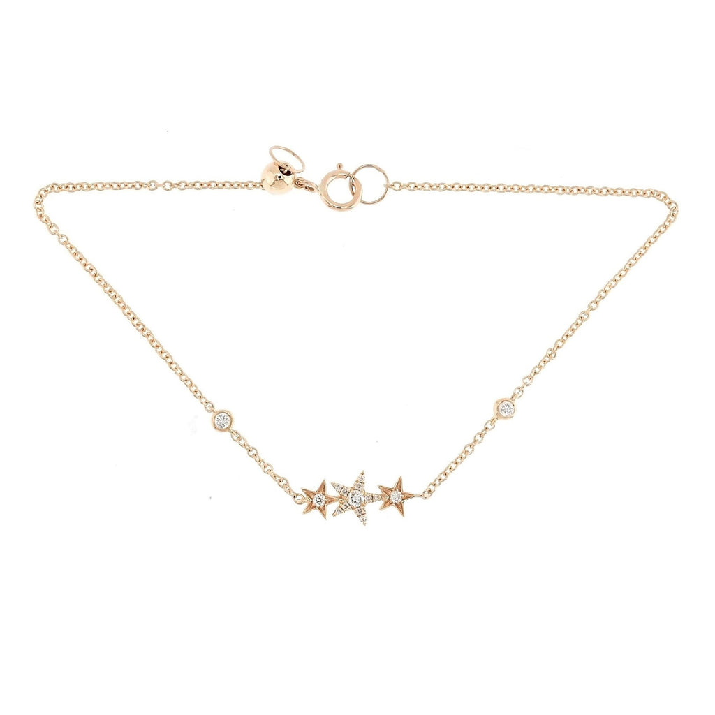 Tiny Three Stars Bracelet in 18K Gold - Kura Jewellery