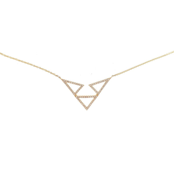 Triple Triangle Necklace with Diamonds in 18K Yellow Gold - Kura Jewellery