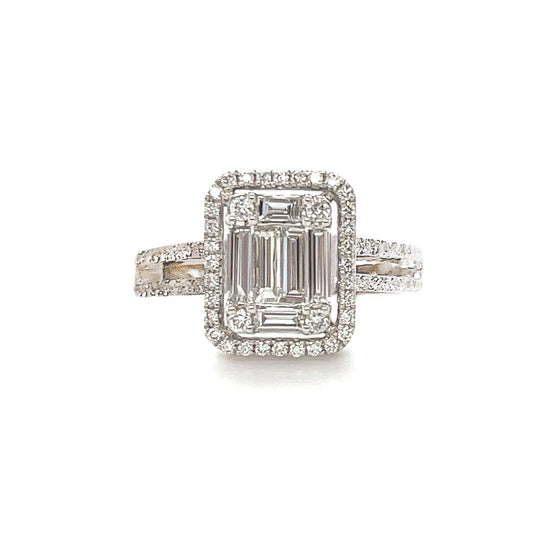 Victoria Baguette Diamond Ring in 18K White Gold